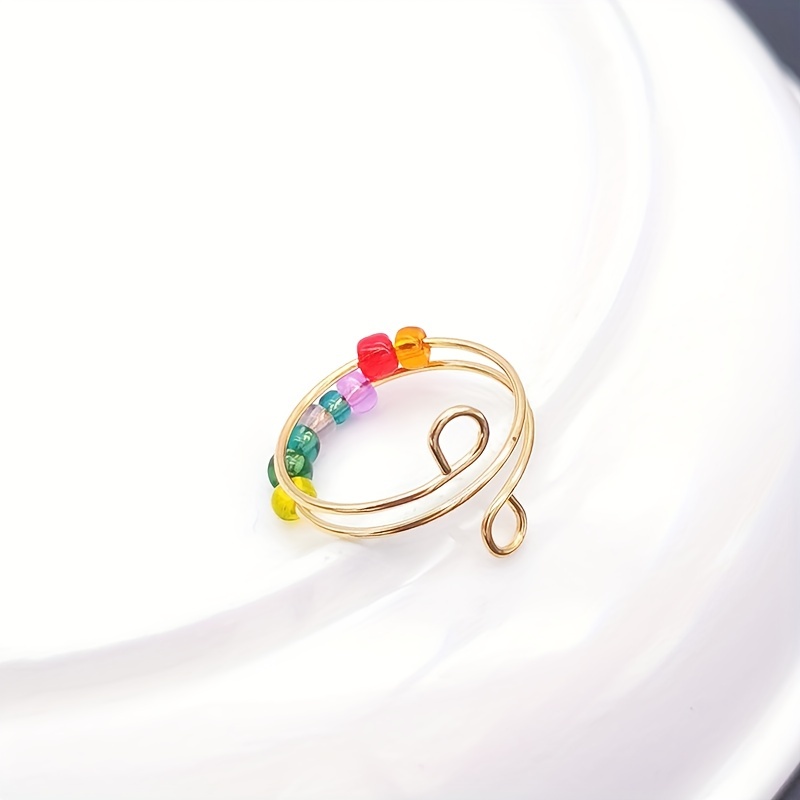 Colorful Bead Opening Decompression Ring